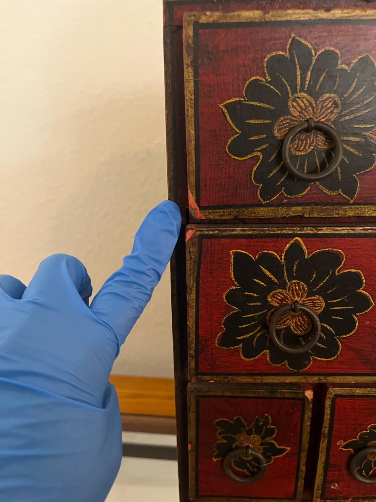 Hand Painted Apothecary Drawer Chest - Corona, California - FleaMarketBay