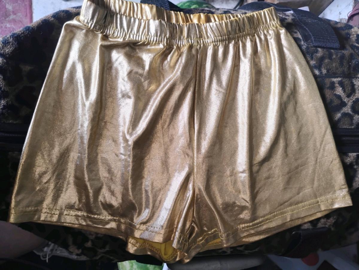 A  Sexy Pair of Gold Tight Shiny Spandex Short Shorts - Swansea, South Carolina - FleaMarketBay