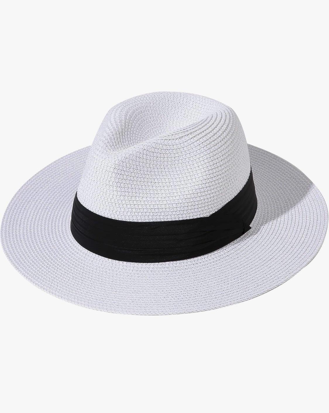 white with black band unisex hat - Lynn, Massachusetts - FleaMarketBay