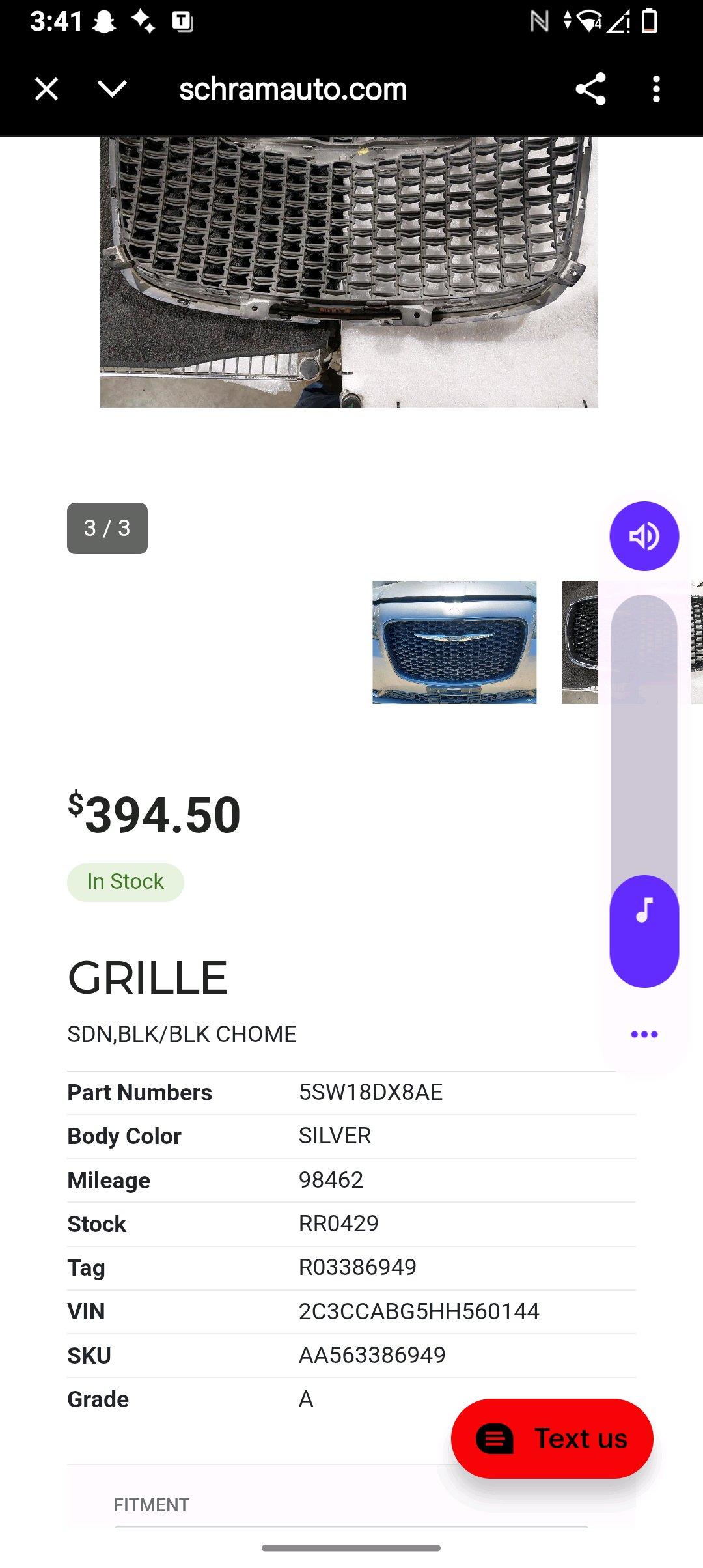 2017chrysler grille convertible 300 - Houston, Texas - FleaMarketBay