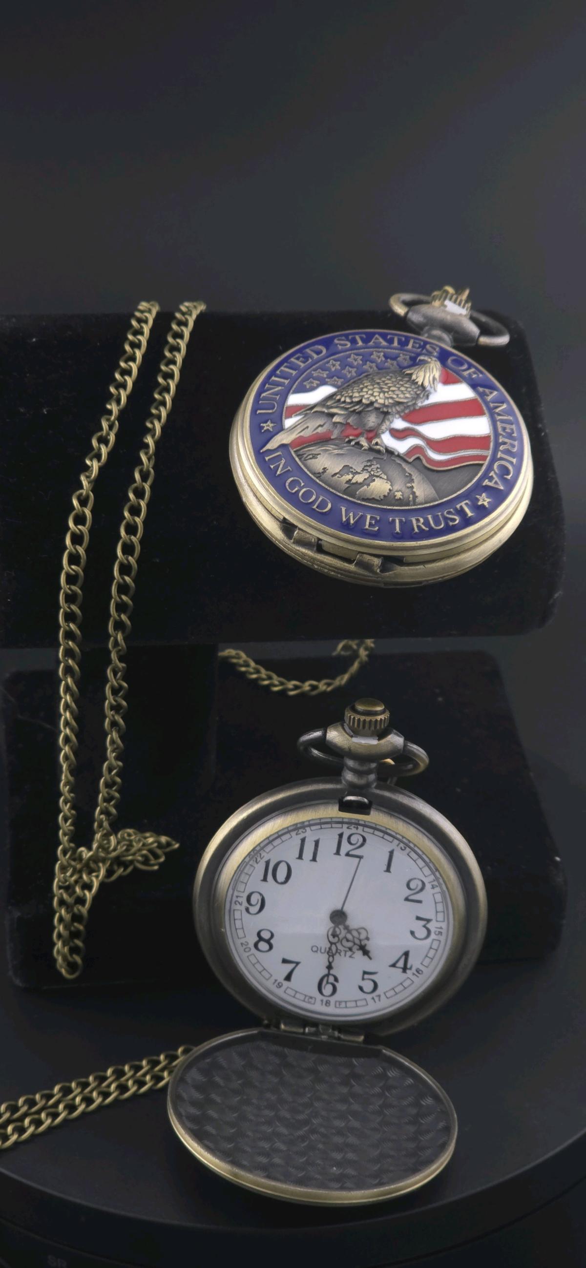 Usa In god we trust pocket watch - Saugus, Massachusetts - FleaMarketBay