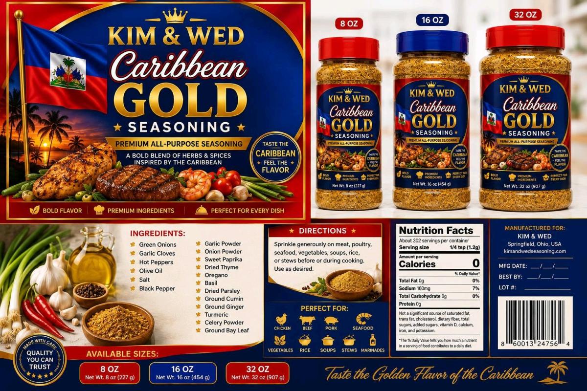 KIM AND WED CARIBBEAN GOLD SEASONING - Springfield, Ohio - FleaMarketBay