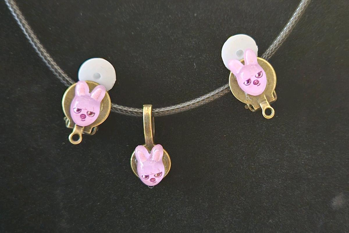 Handmade Stray Kids Changbin Clip on Earrings with Necklace - Huntsville, Texas - FleaMarketBay