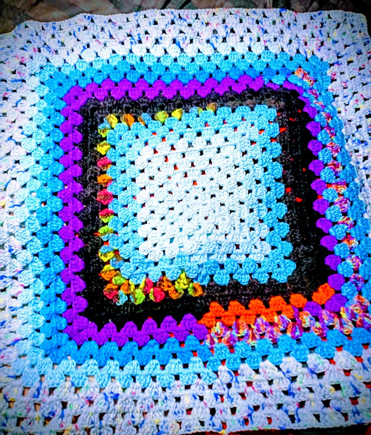 Multi colored granny square Crochet Blankets - Alliance, Ohio - FleaMarketBay