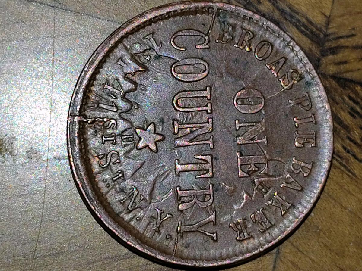 1863 civil war penny with errors - Fountaintown, Indiana - FleaMarketBay