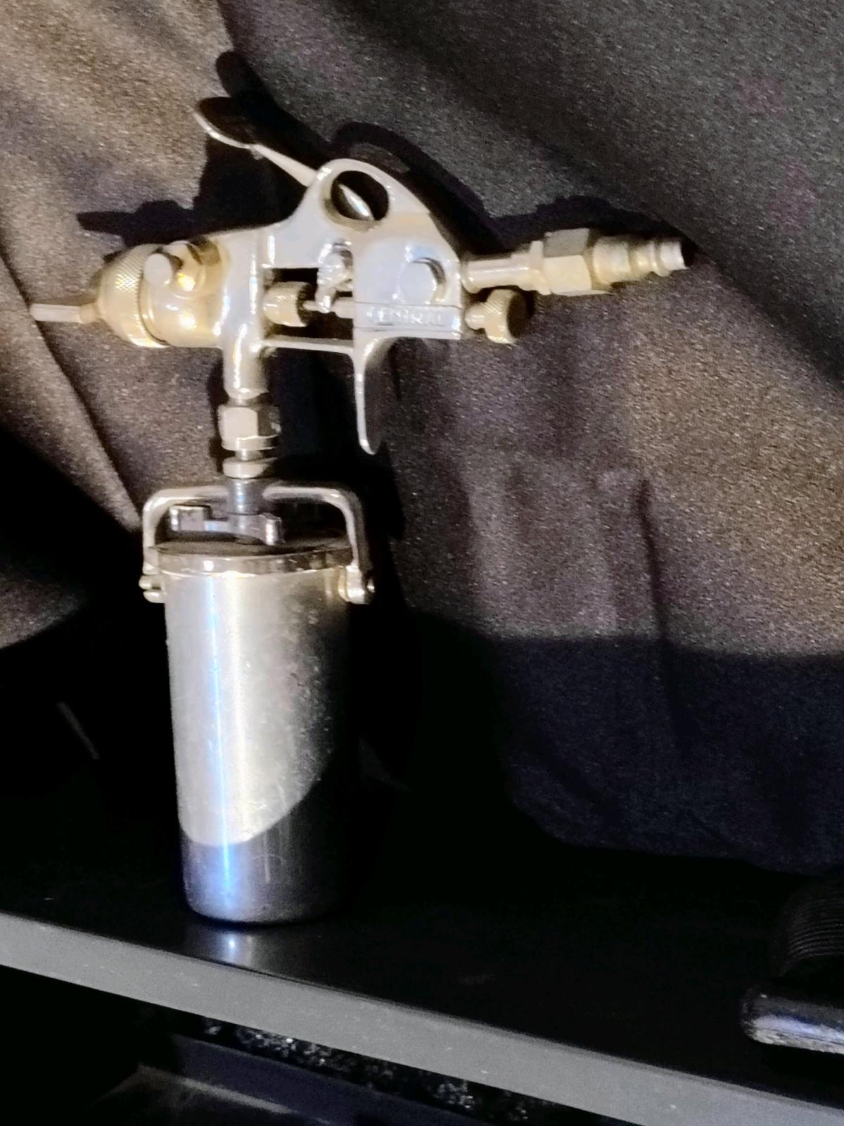 pneumatic tools with a few accessories and a vintage battery - Fountaintown, Indiana - FleaMarketBay