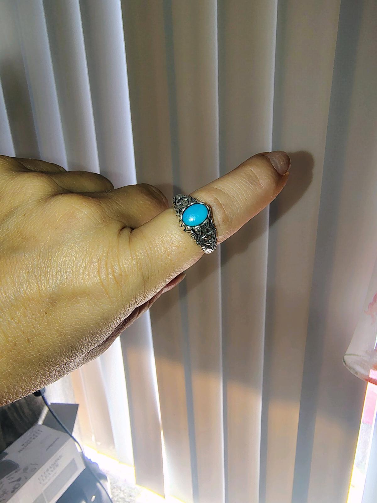 Silver ring with terqouse gemstone - Rancho Santa Margarita, California - FleaMarketBay