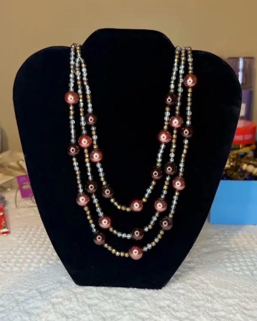 three layered beaded Necklace - Canton, Georgia - FleaMarketBay