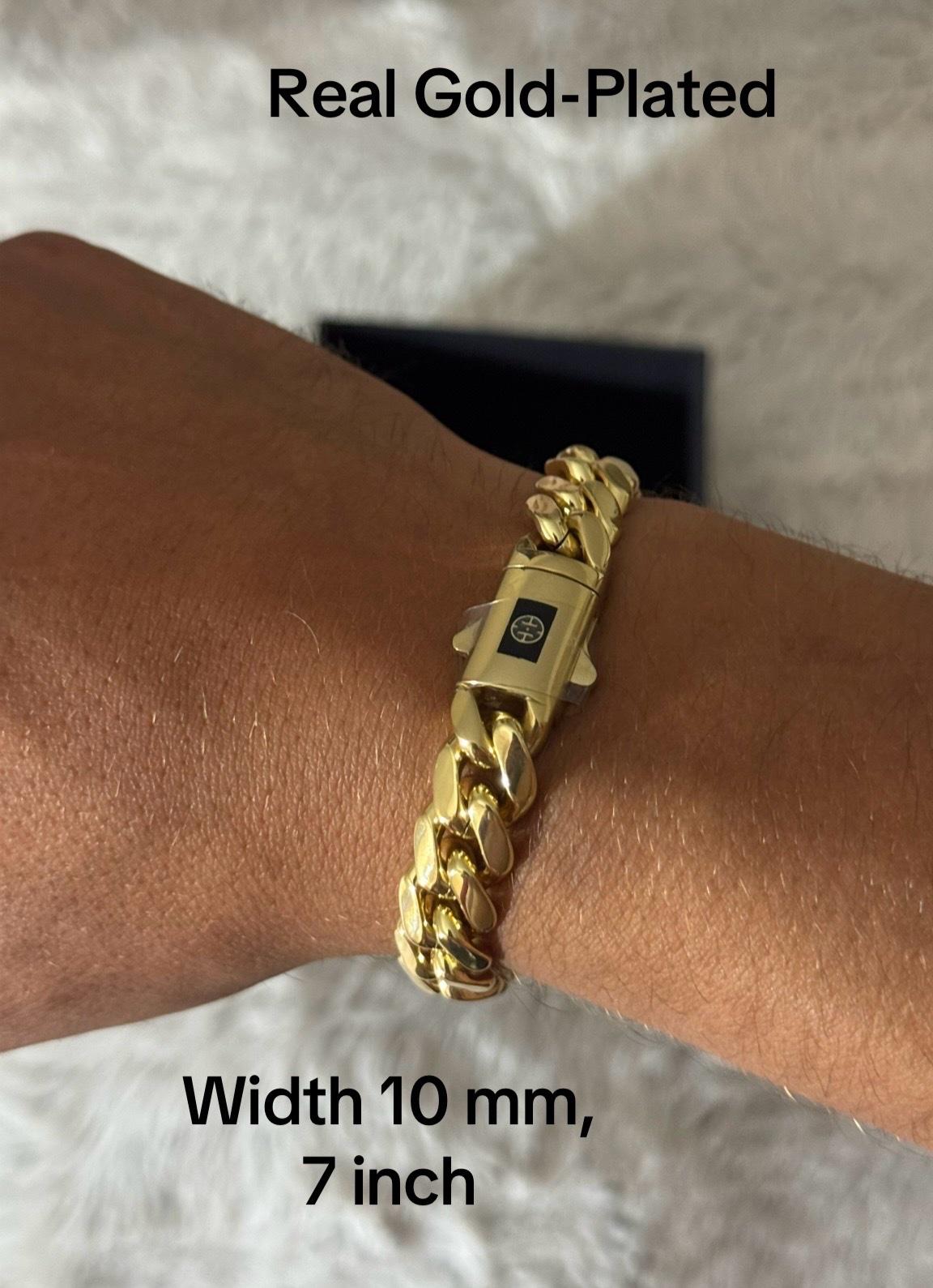 14K Real Gold Plated Royal Monaco Cuban Bracelet Italian - Louisville, Kentucky - FleaMarketBay
