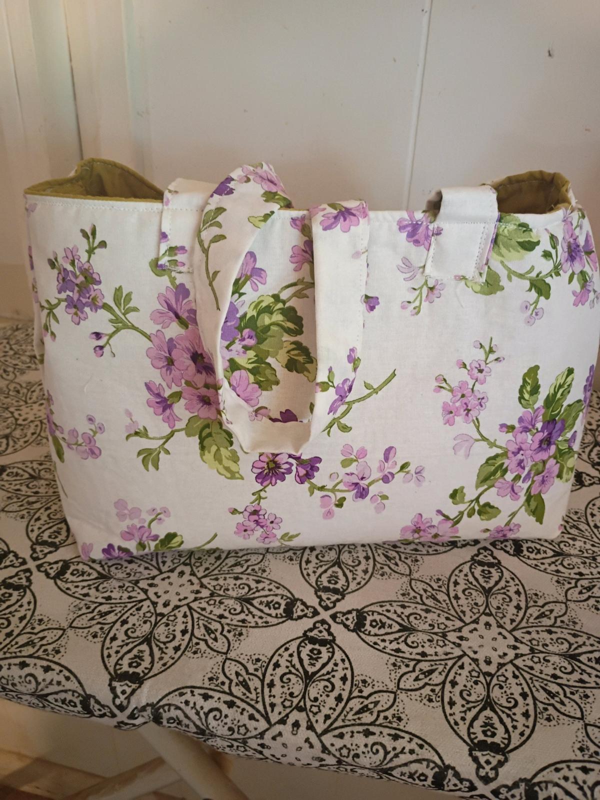 Purple Floral Tote Bag - Winston Salem, North Carolina - FleaMarketBay