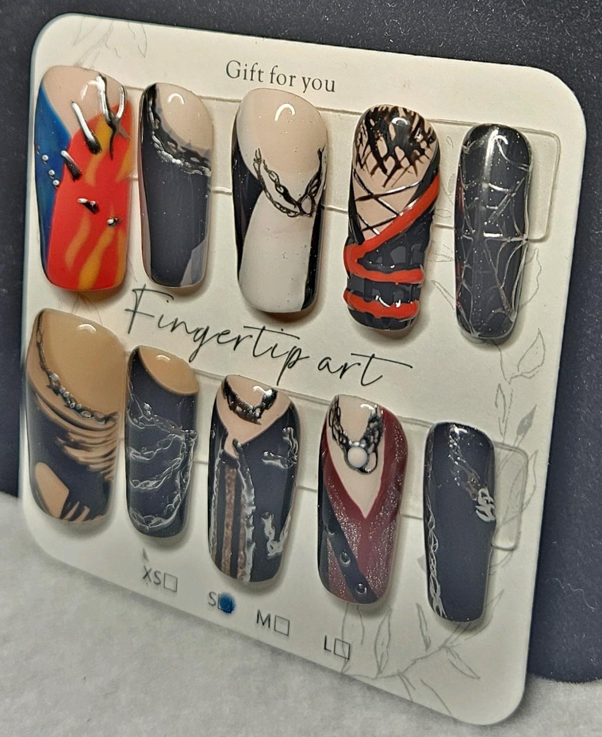 Handmade Stray Kids Venom Inspired Nails Sized Small - Huntsville, Texas - FleaMarketBay