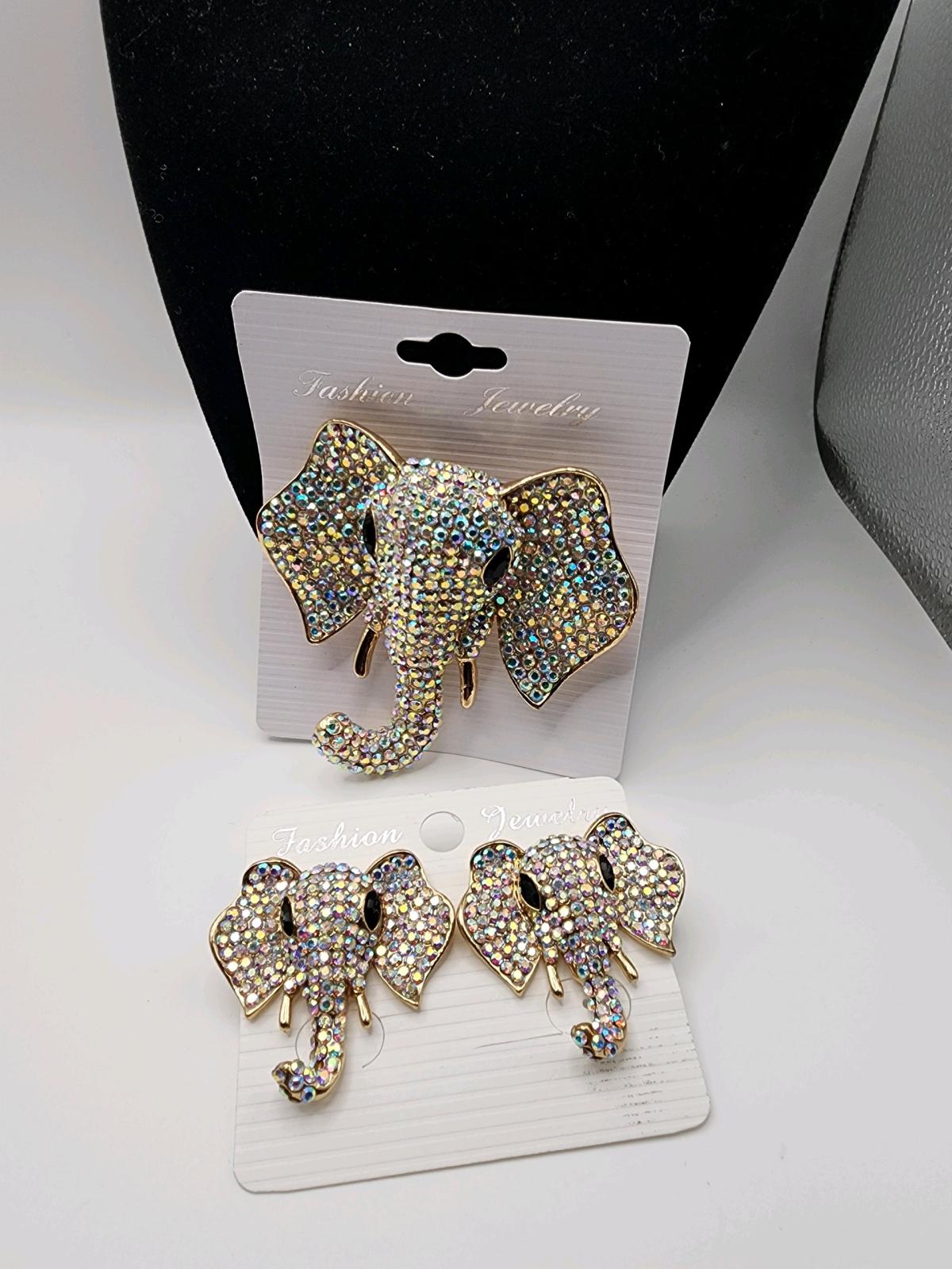 Elephant Brooch and Earrings Set - Crowley, Louisiana - FleaMarketBay