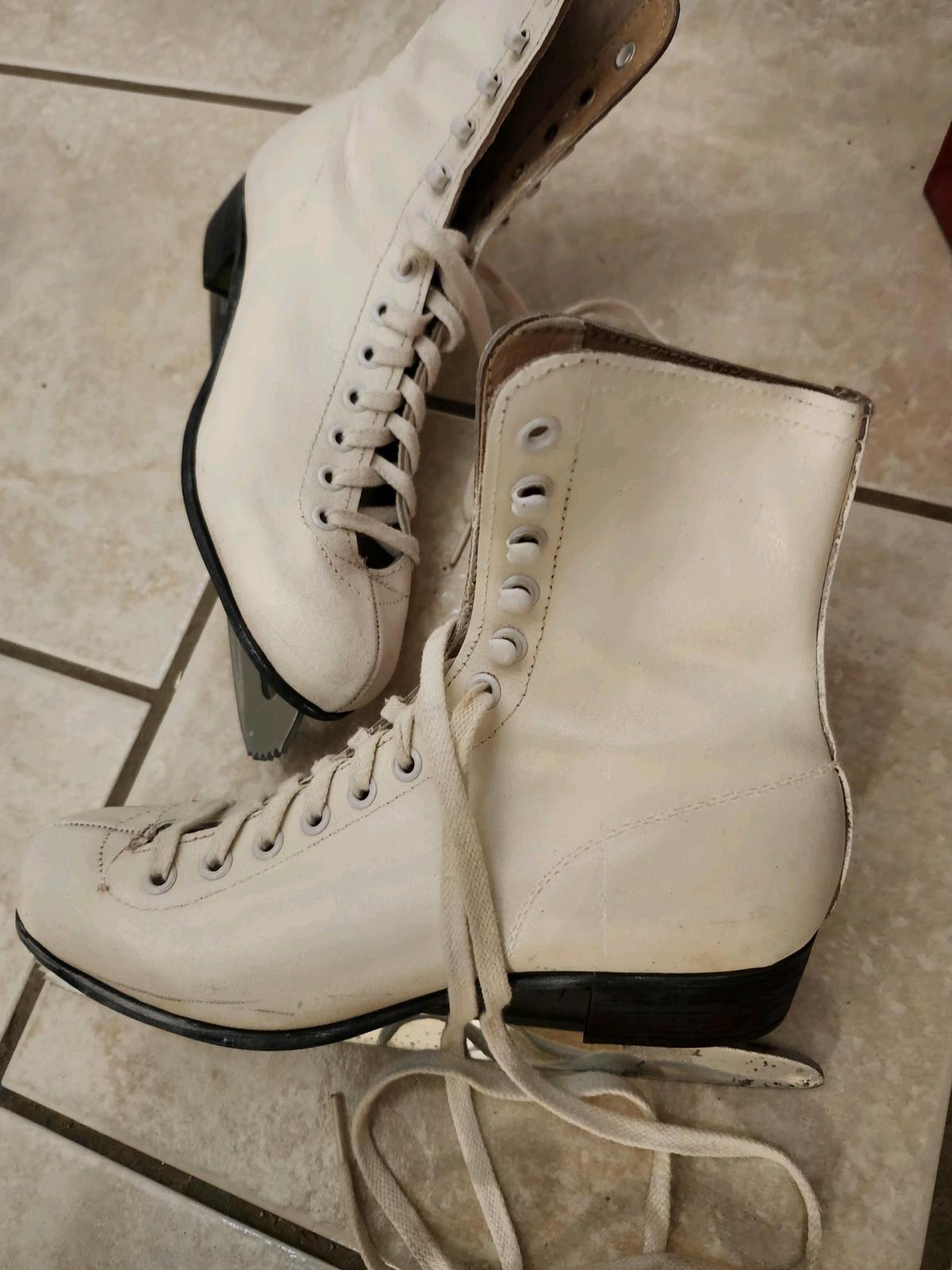 Vintage White Ice Skates from Skate Master - Fenton, Missouri - FleaMarketBay