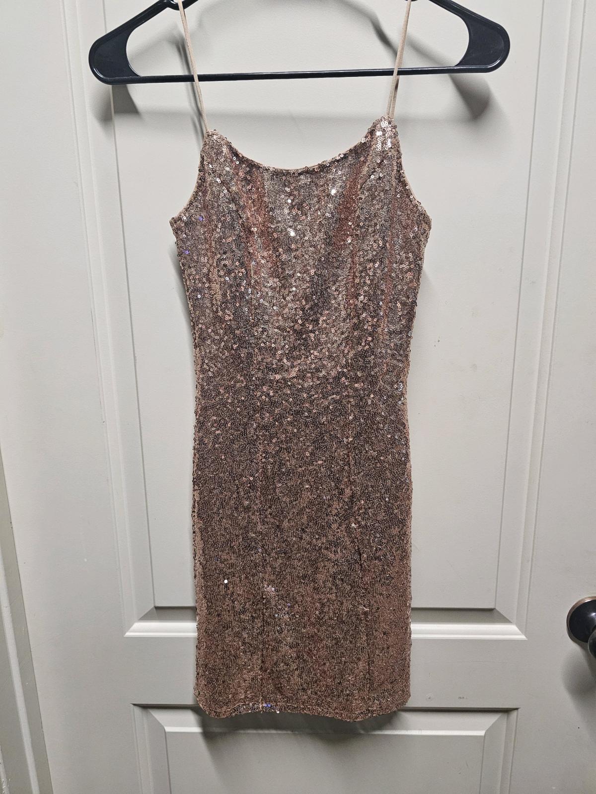 Lulus Rose Gold Sequin Womens Dress XXS Hoco or party - Youngsville, Louisiana - FleaMarketBay