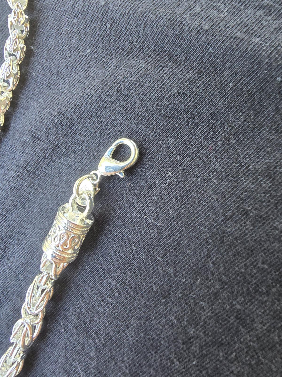 Sterling Silver Byzantine Chain Necklace Bracelet PT plt 925 - Panama City Beach, Florida - FleaMarketBay
