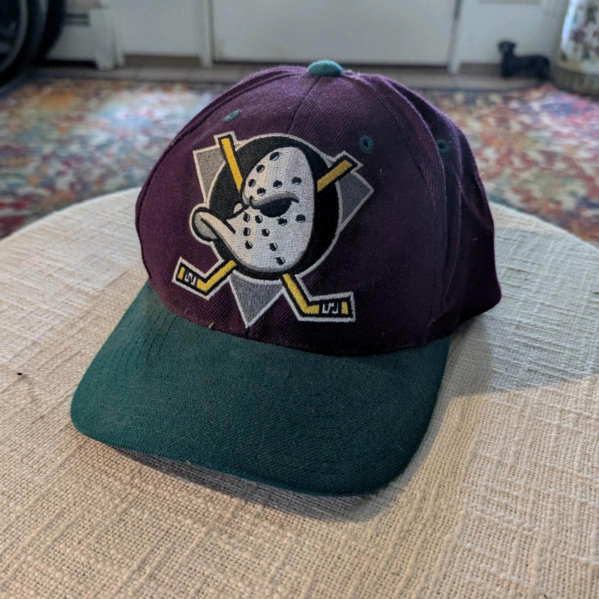 Vintage ANNCO NHL 90s Anaheim Mighty Ducks Snapback Hat RARE - Northfield, New Jersey - FleaMarketBay