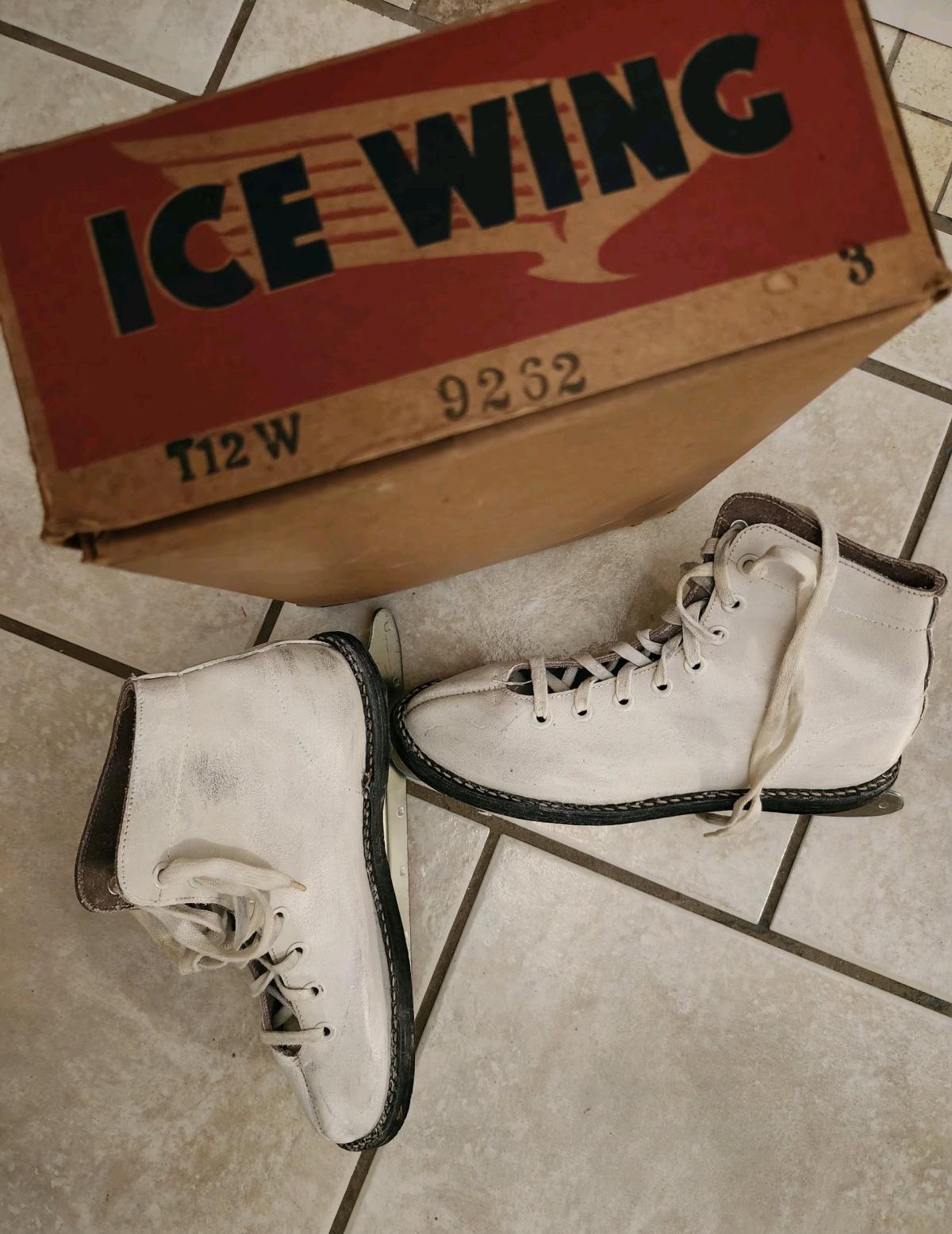 Vintage White Childrens Ice Skates from Ice Wing - Fenton, Missouri - FleaMarketBay
