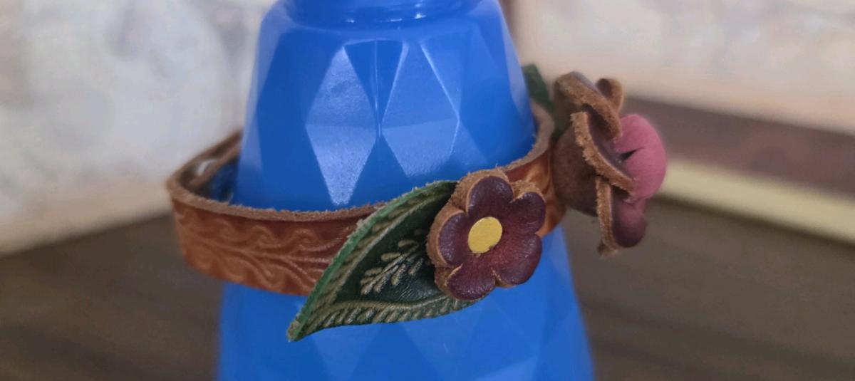 Leather Bracelet Women Floral  Snap Adjustable 7 R1 - Orem, Utah - FleaMarketBay