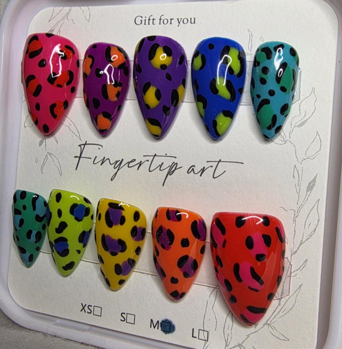 Handmade Lisa Frank Leopard Print Nails - Huntsville, Texas - FleaMarketBay