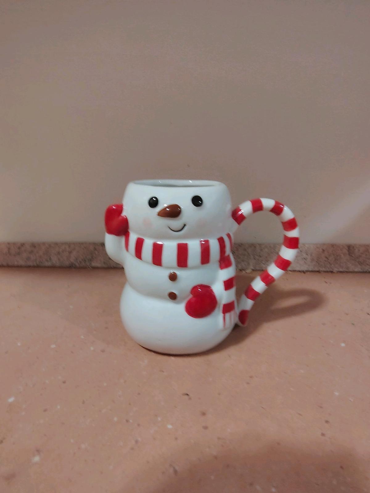 Christmas Reindeer  Snowman Ceramic Mugs  Candy Cane Handles - Chicago, Illinois - FleaMarketBay