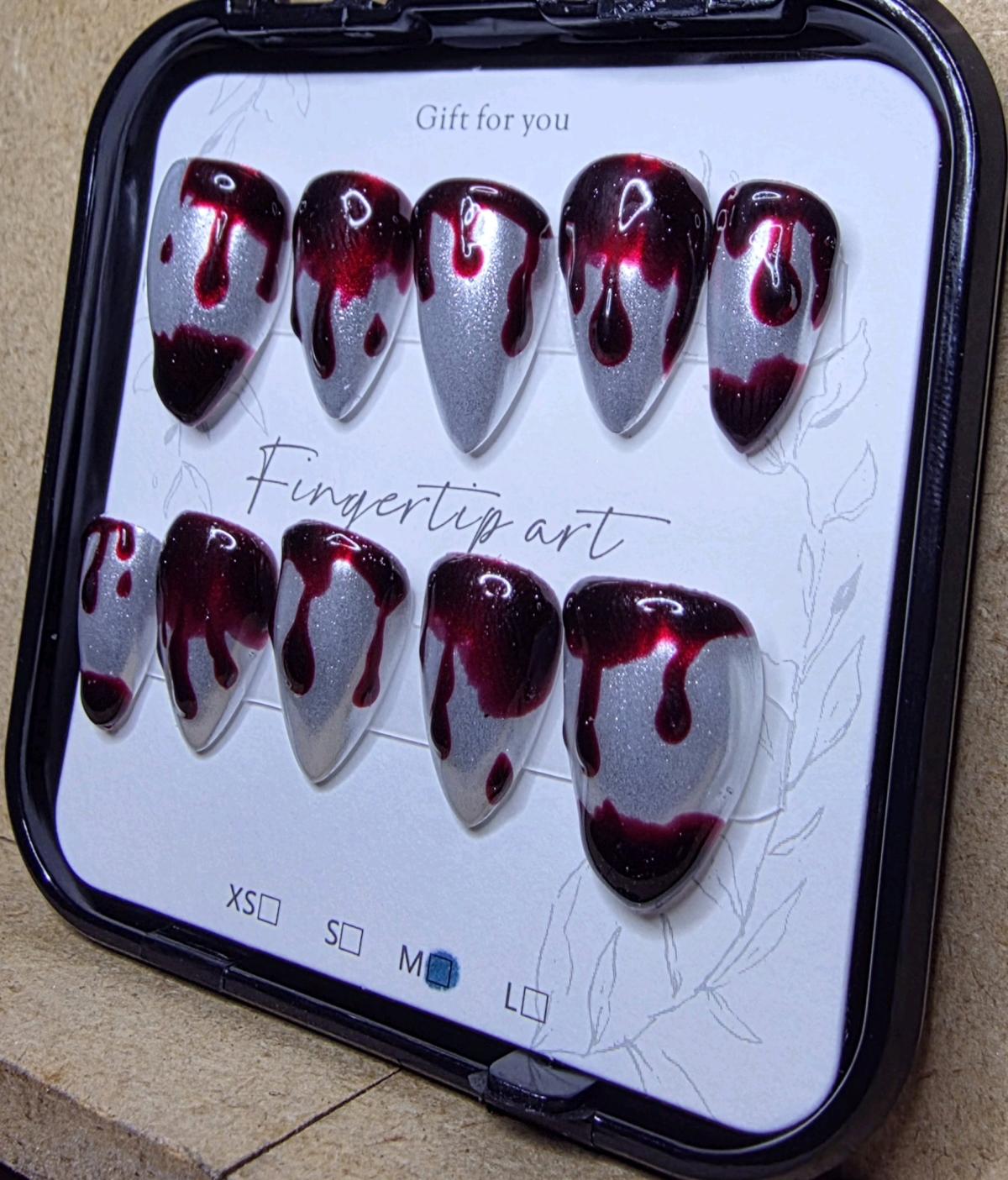 Handmade Bloody Press on Nails - Huntsville, Texas - FleaMarketBay