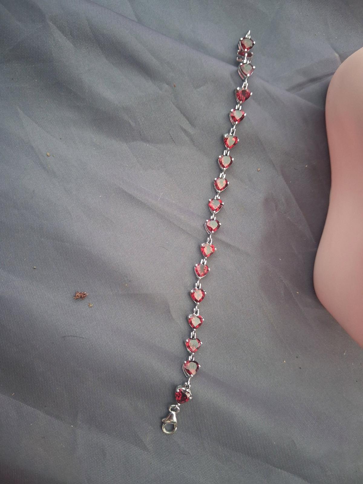 Vintage 925 Sterling Silver Created Ruby Heart  Halo Jewelry - Riverside, California - FleaMarketBay