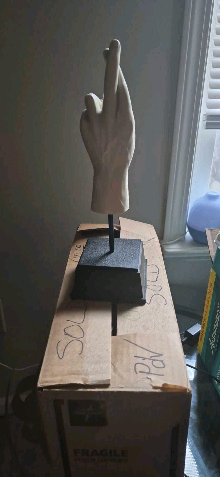 Fingers crossed statue homemade heavy - Myrtle Beach, South Carolina - FleaMarketBay