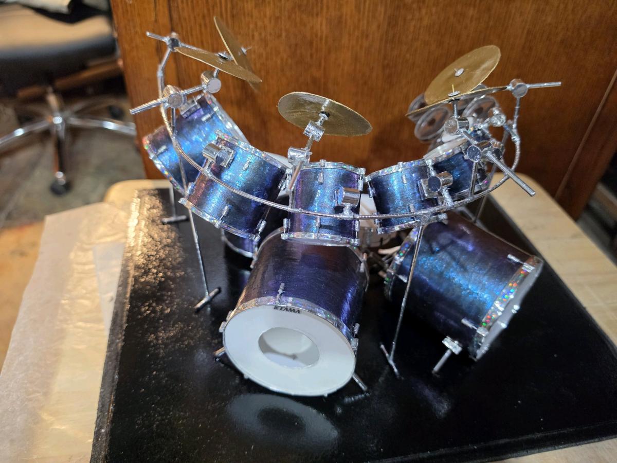 Miniature handmade model drum set - Des Moines, Iowa - FleaMarketBay
