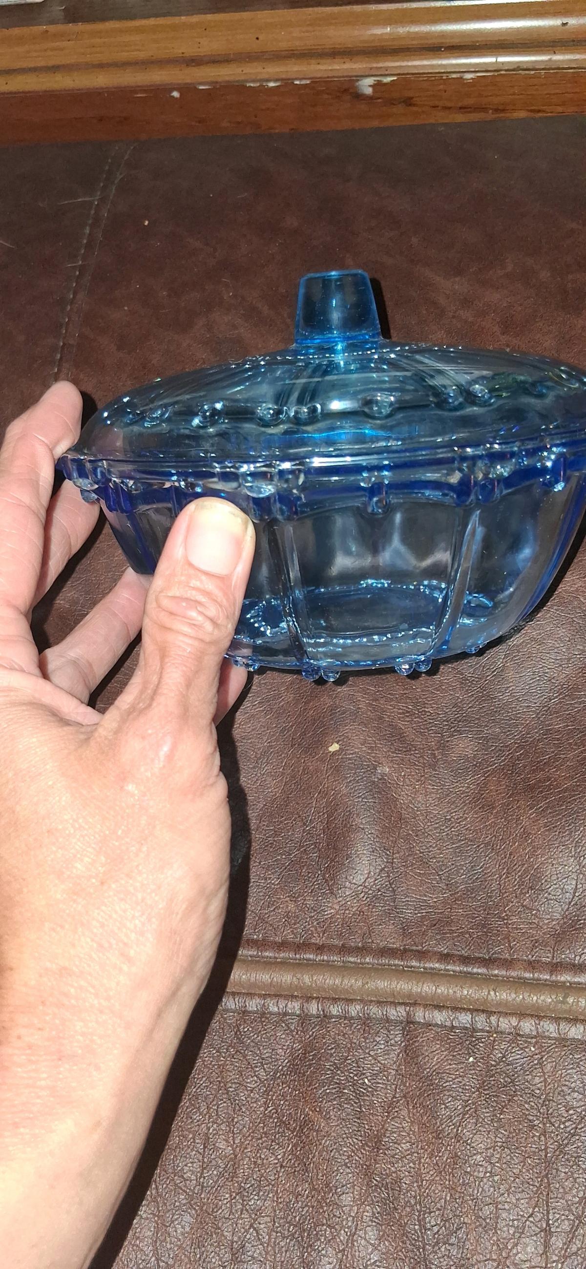 light blue candy dish - Mayking, Kentucky - FleaMarketBay