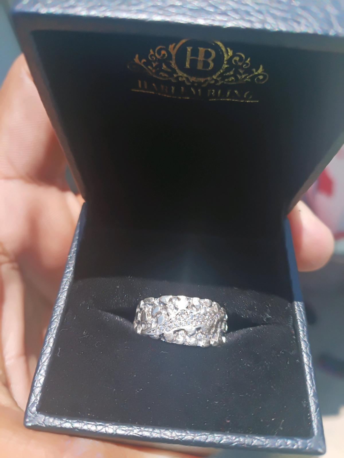 NATURAL DIAMOND sterling silver nugget ring - San Antonio, Texas - FleaMarketBay