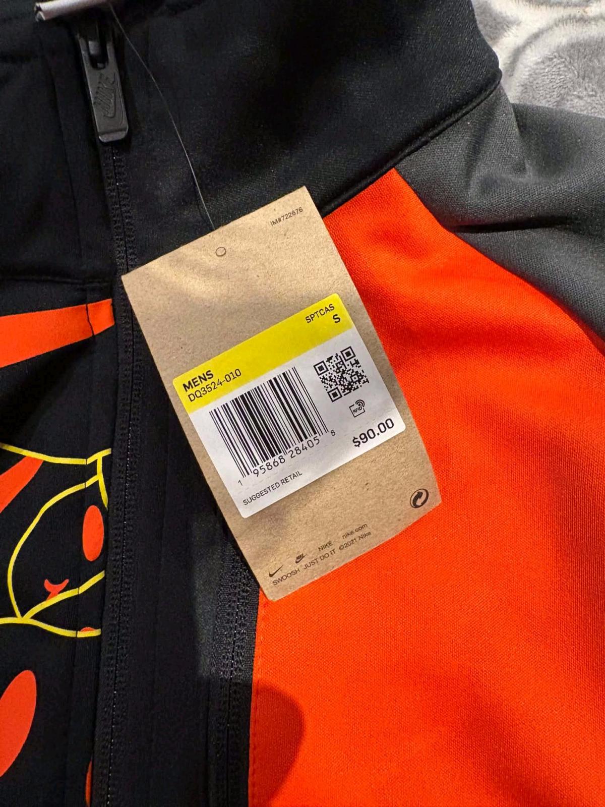 Nike Mens Black  Orange FullZip Jacket with Smile Print - Centralia, Illinois - FleaMarketBay
