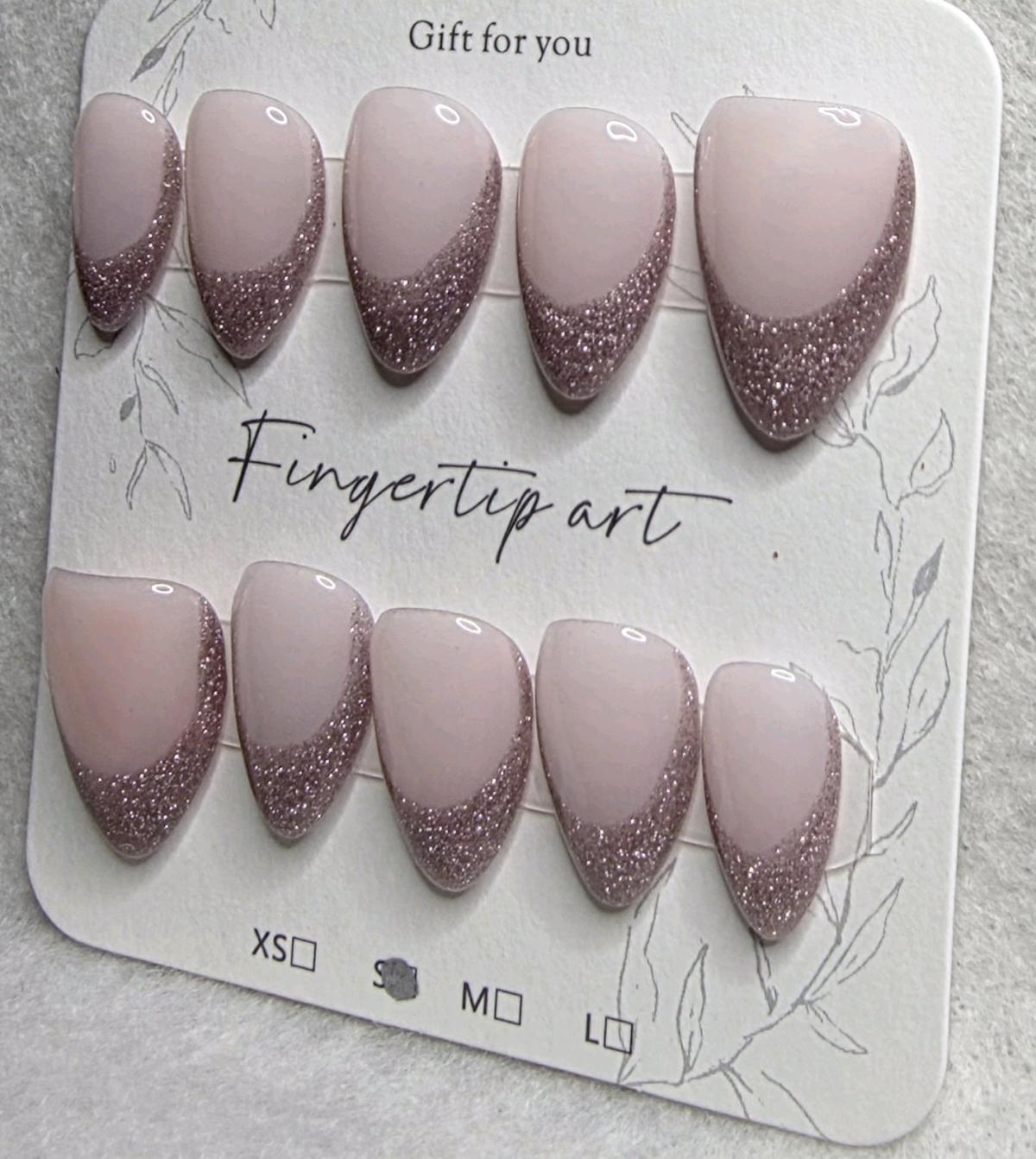 Handmade Cateye Frech Tip Nails Sized Small - Huntsville, Texas - FleaMarketBay