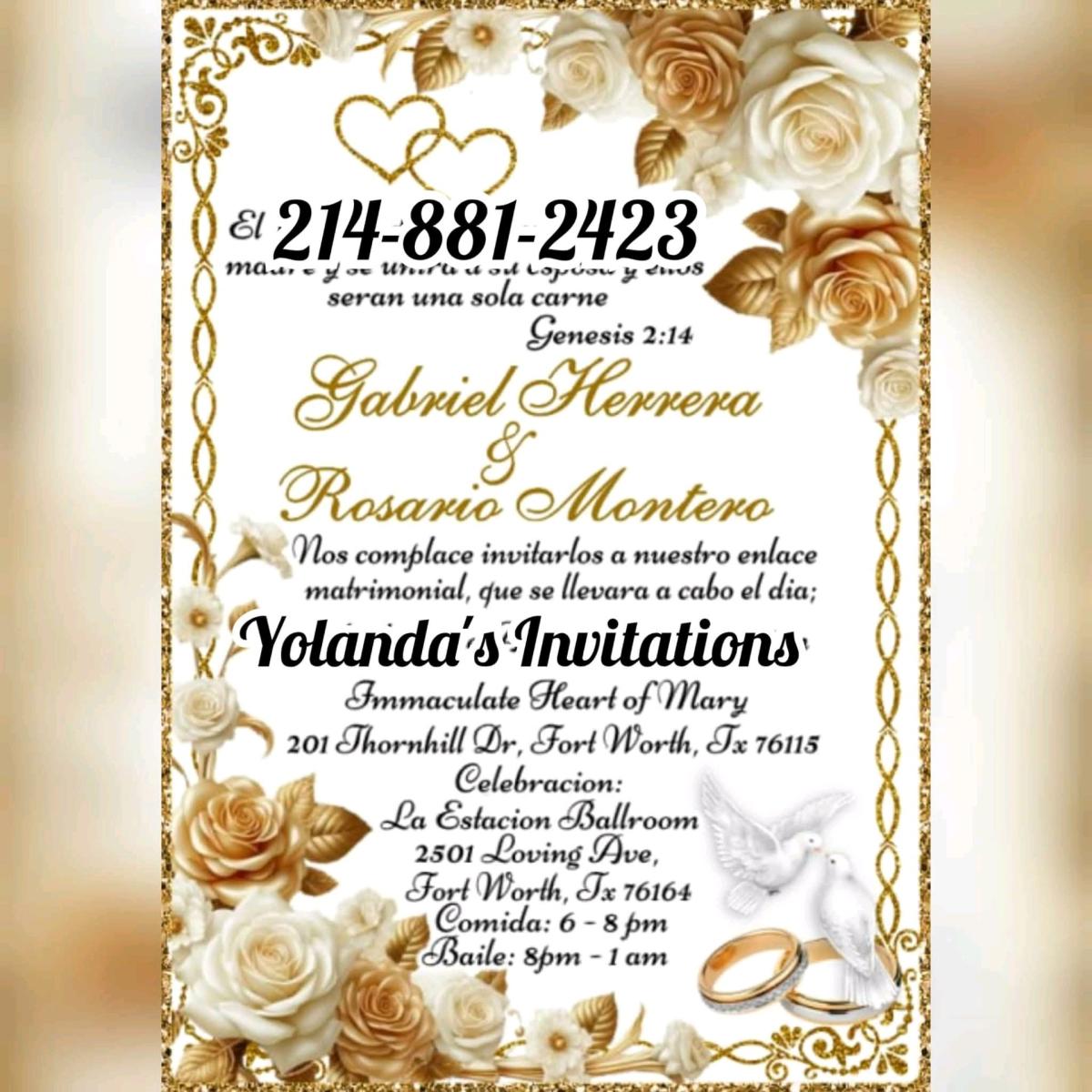 invitaciones para quinceaera o bodas o cualquier evento - Fort Worth, Texas - FleaMarketBay