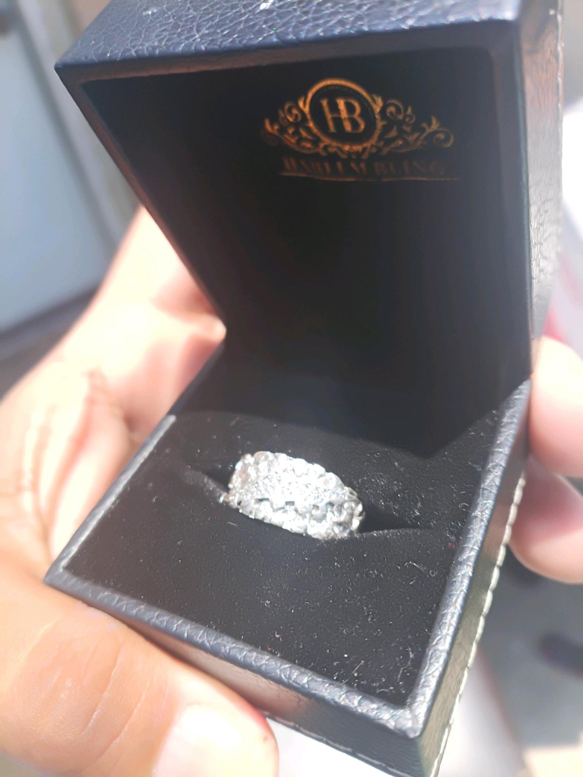 NATURAL DIAMOND sterling silver nugget ring - San Antonio, Texas - FleaMarketBay