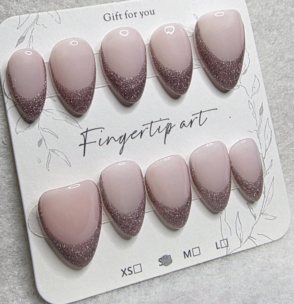 Handmade Cateye Frech Tip Nails Sized Small - Huntsville, Texas - FleaMarketBay