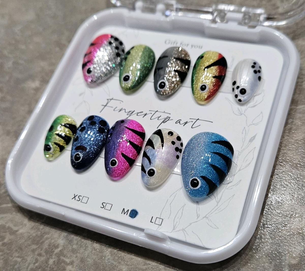 Handmade Fishing Lure Press on Nails Sized Medium - Huntsville, Texas - FleaMarketBay