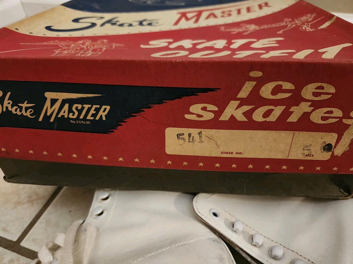 Vintage White Ice Skates from Skate Master - Fenton, Missouri - FleaMarketBay