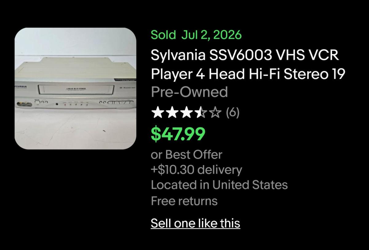 Sylvania SSV6003 4 Head HiFi Stereo VCR - Northfield, New Jersey - FleaMarketBay