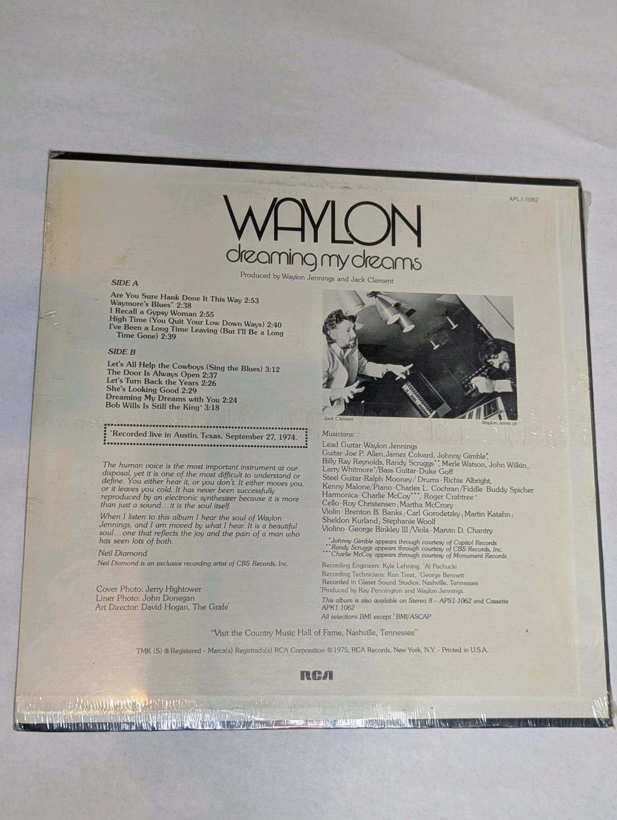 Waylon Jennings Dreaming My Dreams Vinyl LP - New Bern, North Carolina - FleaMarketBay