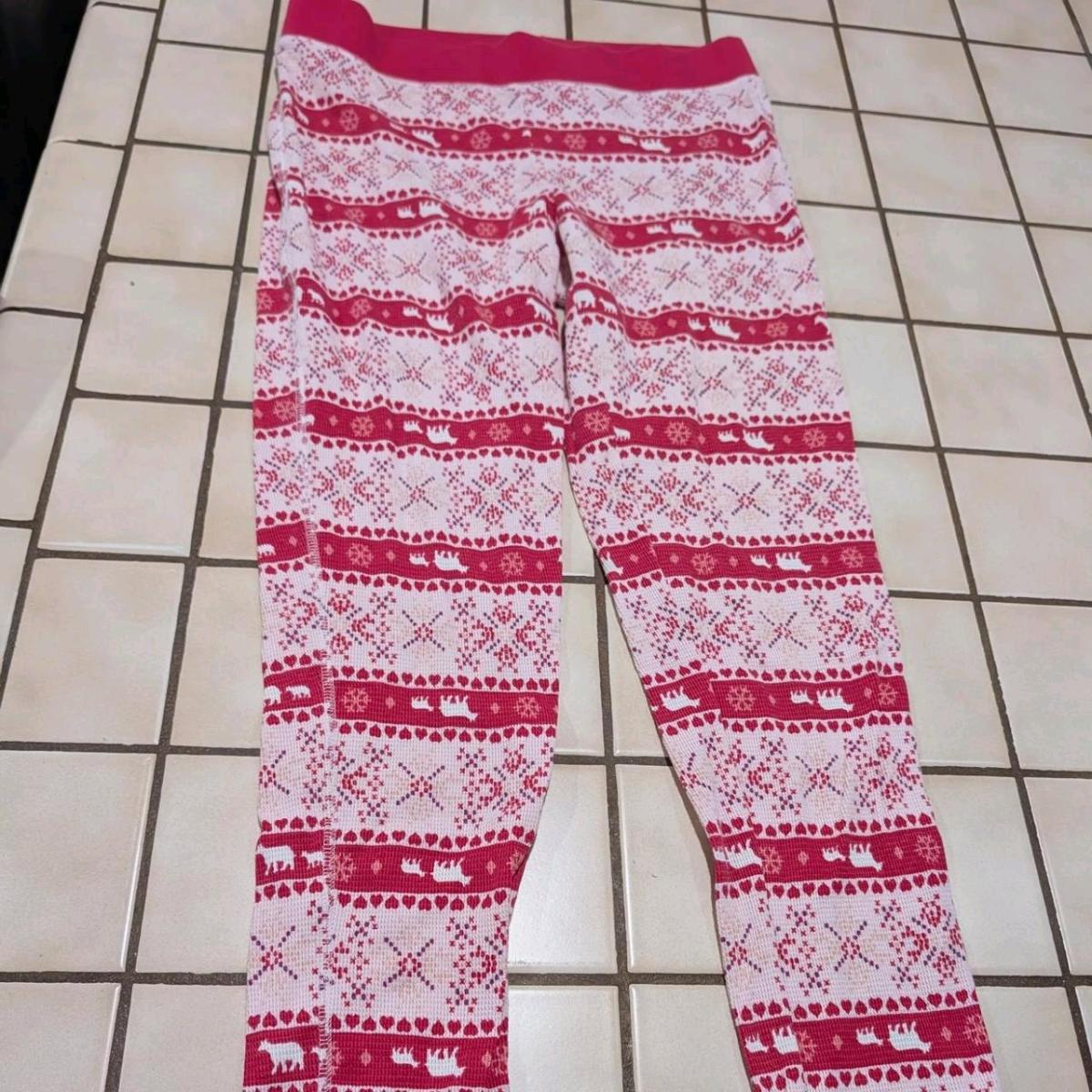Victorias Secret pink  white Christmas leggings - Pascagoula, Mississippi - FleaMarketBay