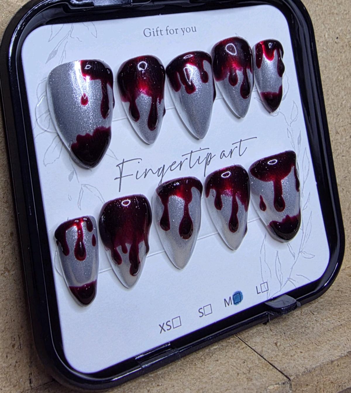 Handmade Bloody Press on Nails - Huntsville, Texas - FleaMarketBay
