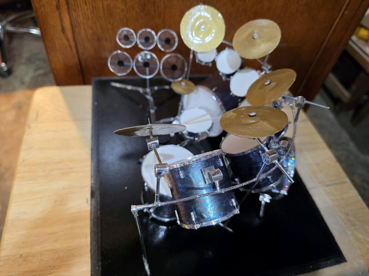 Miniature handmade model drum set - Des Moines, Iowa - FleaMarketBay