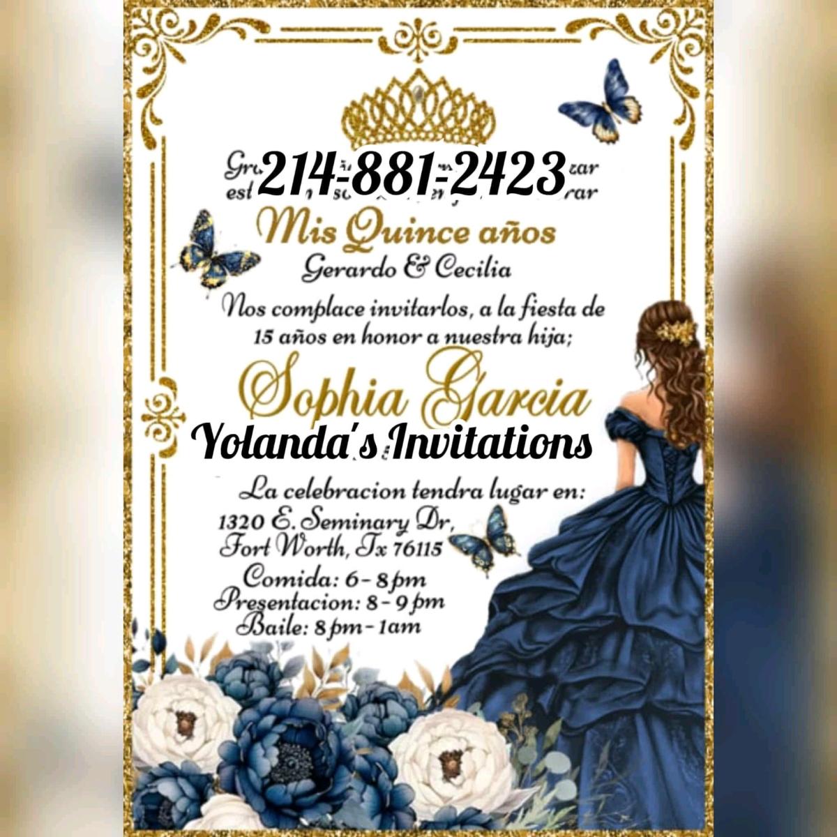 invitaciones para quinceaera o bodas o cualquier evento - Fort Worth, Texas - FleaMarketBay