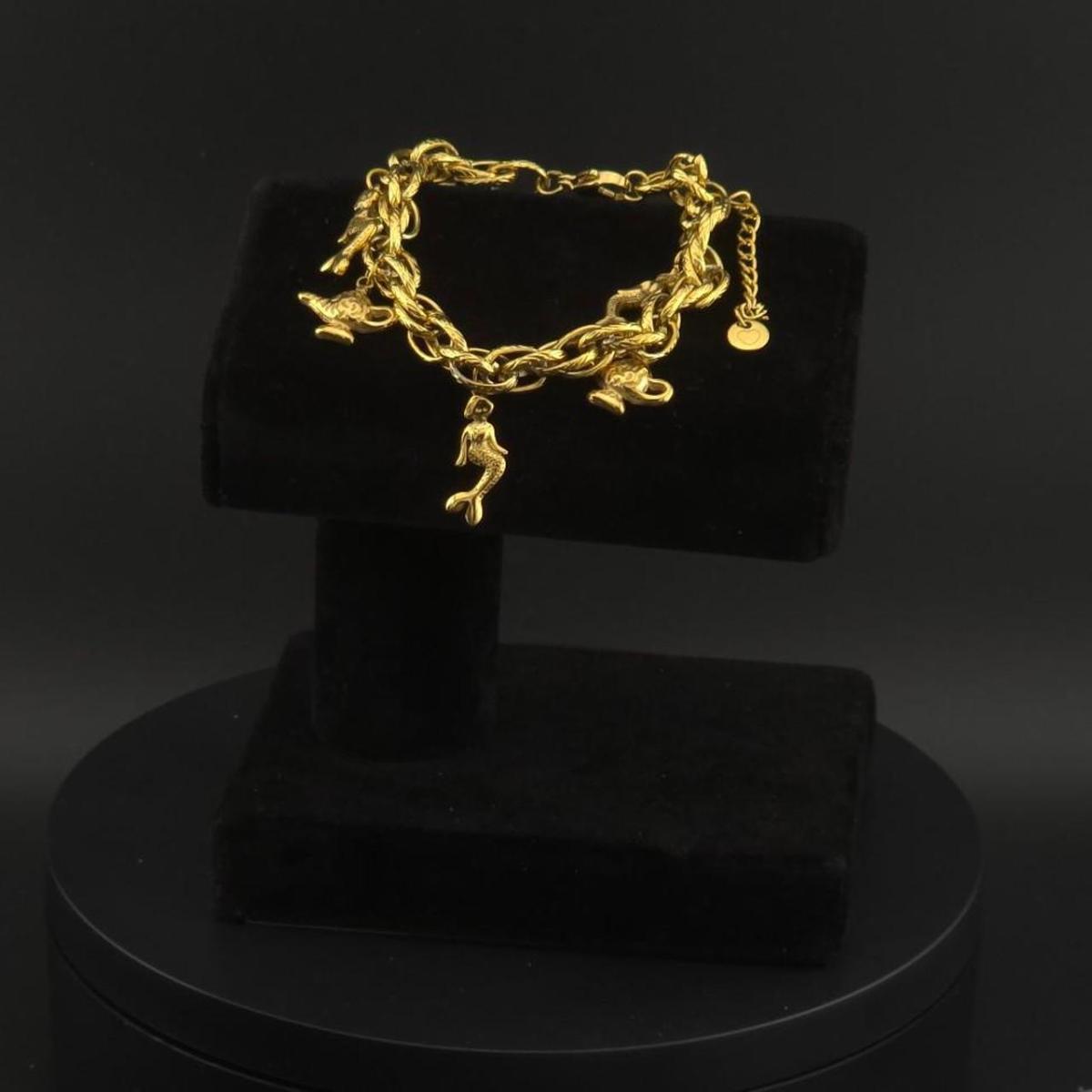 Gold tone #mermaid charm #fetish #bracelet #mermaidcore #jew - Saugus, Massachusetts - FleaMarketBay