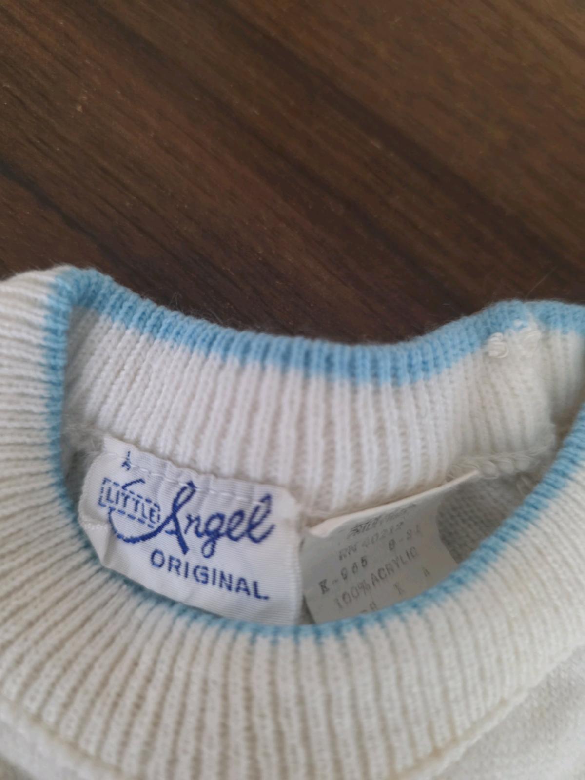 Vintage A Little Angel Soft Knit Baby Outfit 03 months R1 - Orem, Utah - FleaMarketBay