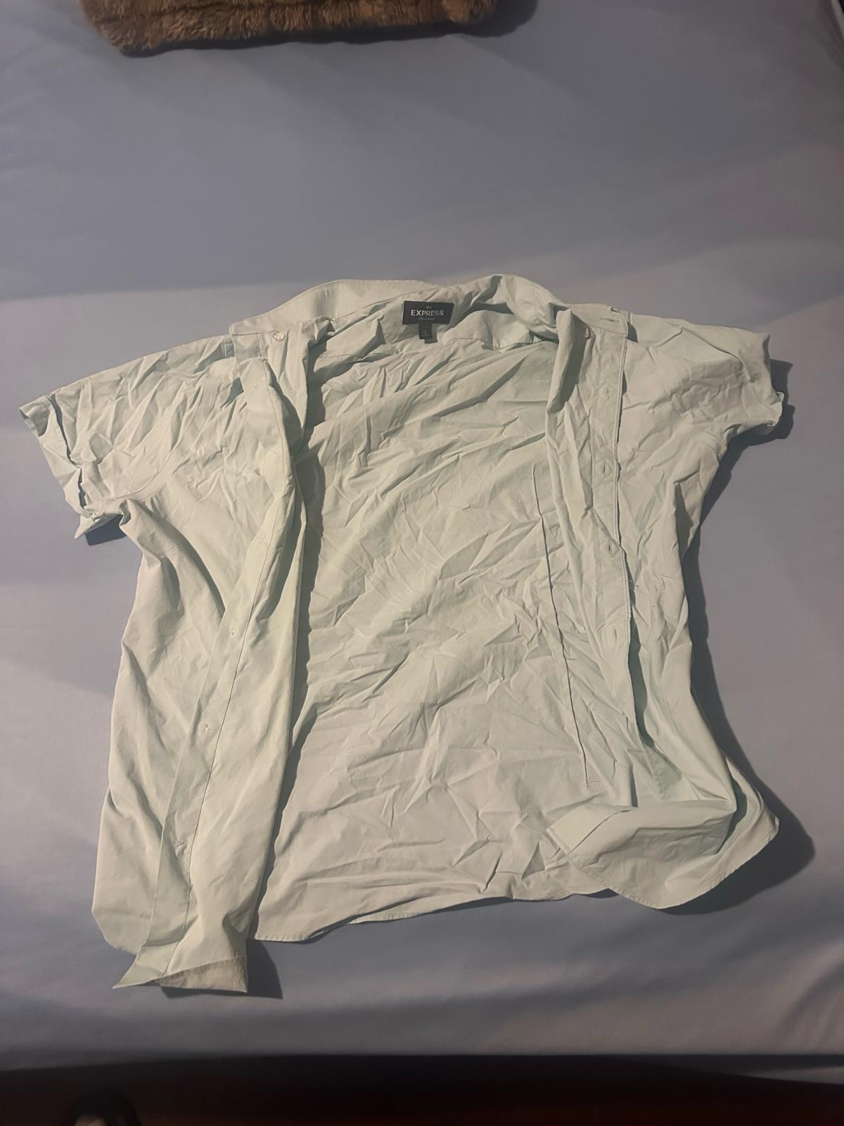 Express Shirt Mens Large green Performance Slim Fit Casual B - Garden Grove, California - FleaMarketBay