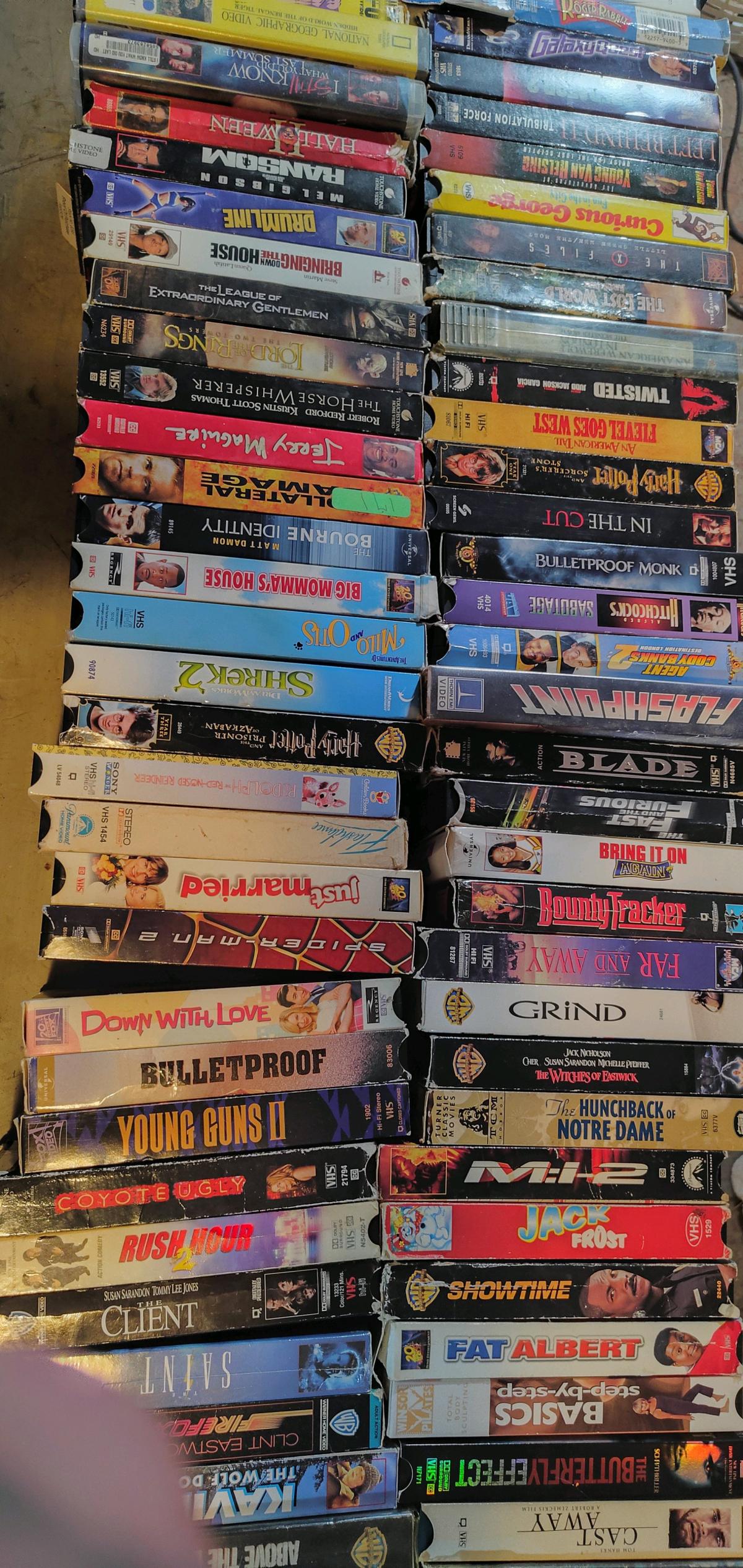 lot of DVDs and VHS types Android shape - Fountaintown, Indiana - FleaMarketBay