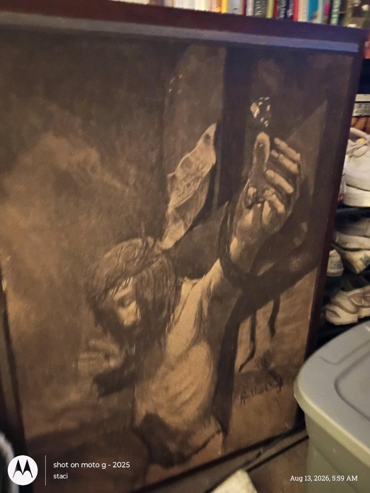 vintage oil painting of Jesus on the cross - Grand Rapids, Michigan - FleaMarketBay