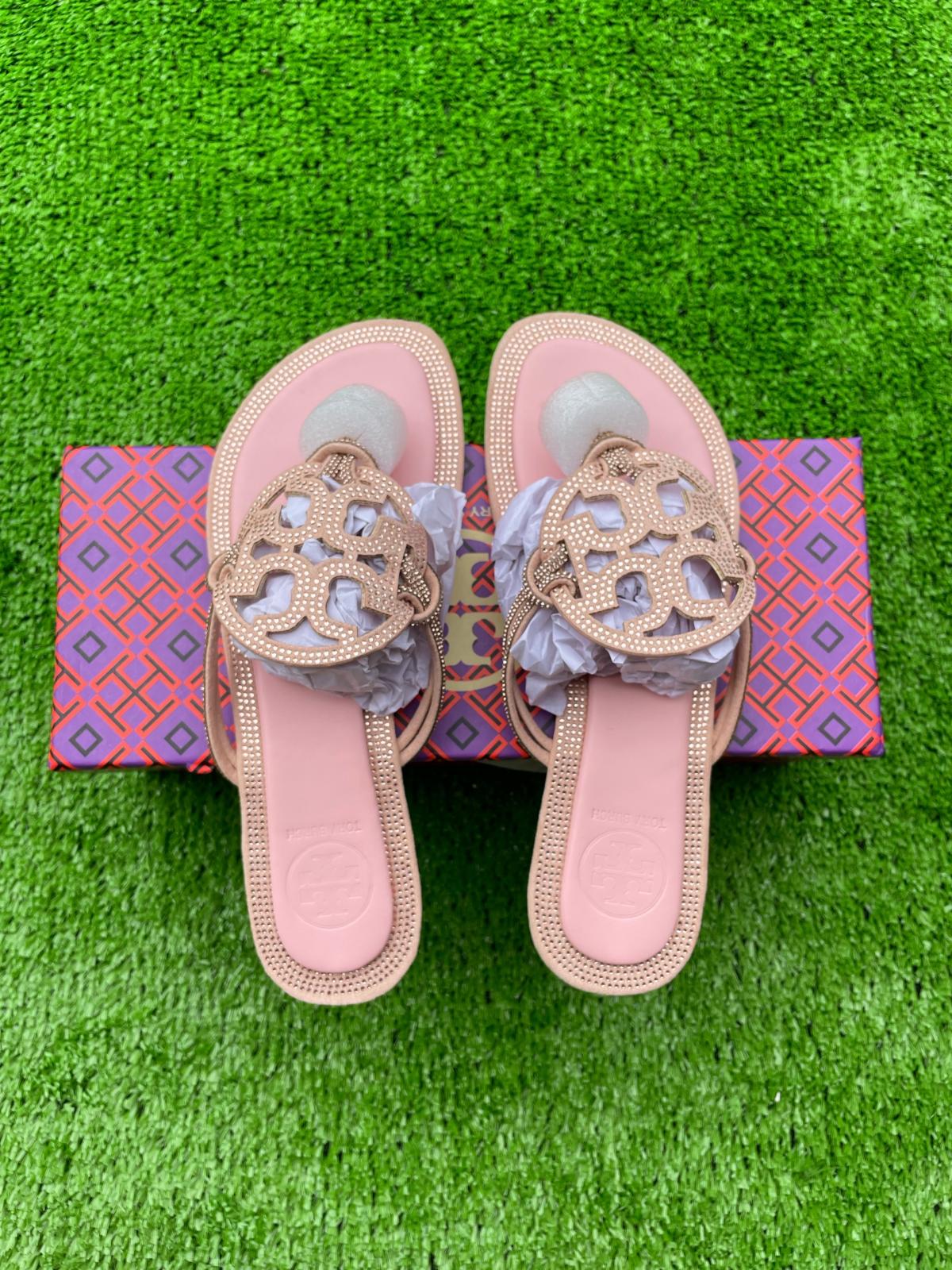 Tory Burch Miller Studded Thong Sandals  Silver - Fort Myers, Florida - FleaMarketBay