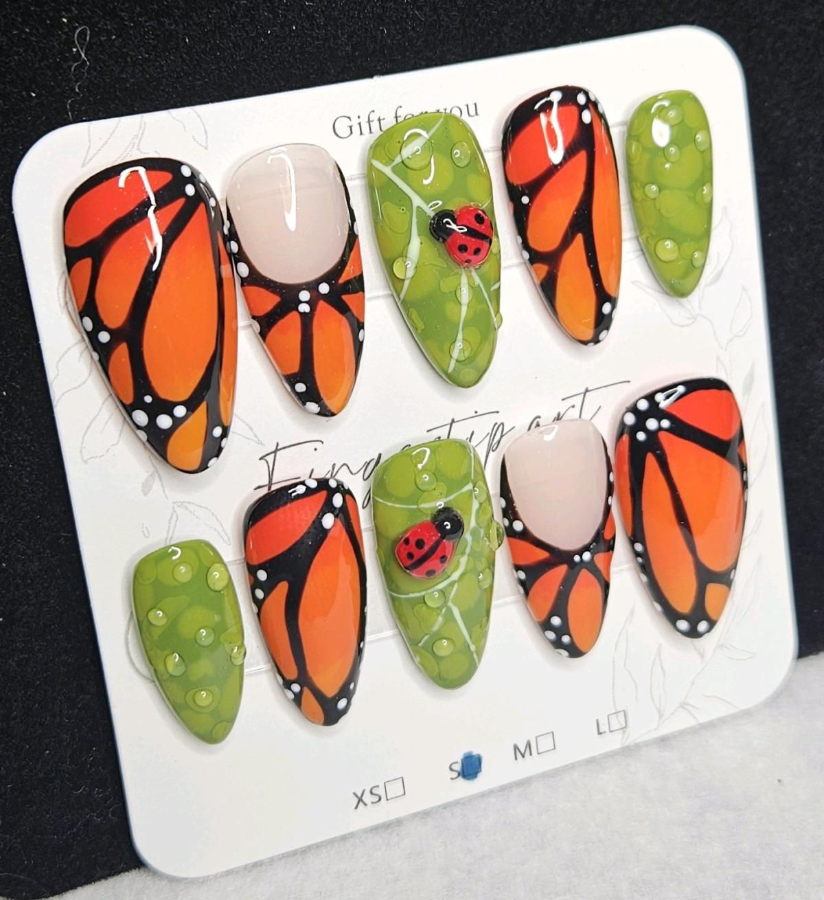 Handmade 3D Butterfly Press on Nails Sized Small - Huntsville, Texas - FleaMarketBay